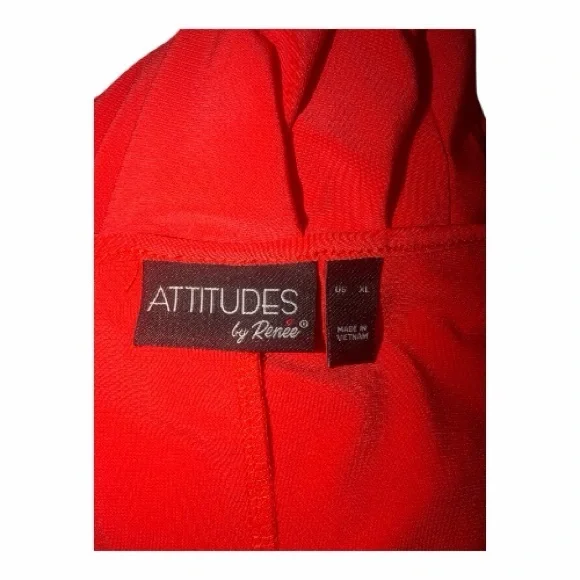 Attitudes By Renee Coral Red Knit Scoop Neck Maxi Dress - Women's Size XL - Picture 4 of 4